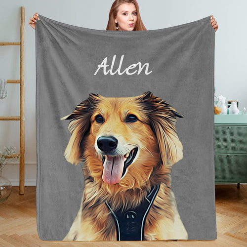 Christmas Gift Custom Photo Blankets Custom Cat Dog Photo Blankets Fleece Throw Christmas Blanket