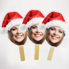 Load image into Gallery viewer, Custom Fan Faces Head on a Stick Face on a Stick Big Head Cutouts Wedding Hand Face Fan