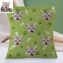 Load image into Gallery viewer, Custom Cat Face Pillow Christmas Decorative Cushion Cover Cat Face Throw Pillows Christmas Gift