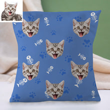 Load image into Gallery viewer, Custom Cat Face Pillow Christmas Decorative Cushion Cover Cat Face Throw Pillows Christmas Gift