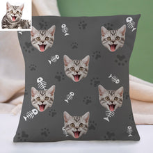 Load image into Gallery viewer, Custom Cat Face Pillow Christmas Decorative Cushion Cover Cat Face Throw Pillows Christmas Gift