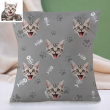 Load image into Gallery viewer, Custom Cat Face Pillow Christmas Decorative Cushion Cover Cat Face Throw Pillows Christmas Gift
