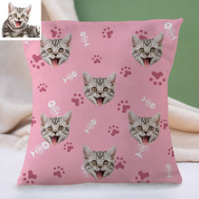 Load image into Gallery viewer, Custom Cat Face Pillow Christmas Decorative Cushion Cover Cat Face Throw Pillows Christmas Gift