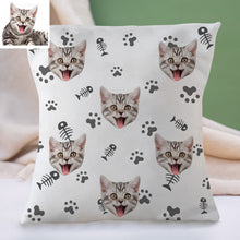 Load image into Gallery viewer, Custom Cat Face Pillow Christmas Decorative Cushion Cover Cat Face Throw Pillows Christmas Gift