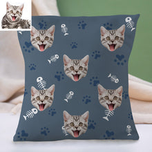 Load image into Gallery viewer, Custom Cat Face Pillow Christmas Decorative Cushion Cover Cat Face Throw Pillows Christmas Gift