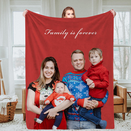 Christmas Gift Personalized Photo Blankets Custom Blankets with Picture Fleece Throw Blanket