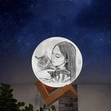 Load image into Gallery viewer, Custom Photo Moon Lamp Christmas Gifts