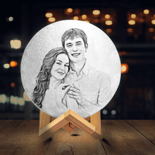 Load image into Gallery viewer, Christmas Gift Personalized Engraved 3D Moon Lamp with Picture