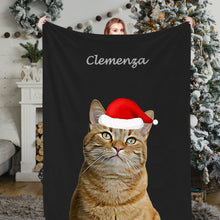 Load image into Gallery viewer, Christmas Blankets Custom Cat Dog Pet Photo Blankets Pet Fleece Throw Blankets Christmas Gift