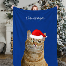 Load image into Gallery viewer, Christmas Blankets Custom Cat Dog Pet Photo Blankets Pet Fleece Throw Blankets Christmas Gift