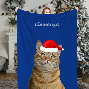 Christmas Blankets Custom Cat Dog Pet Photo Blankets Pet Fleece Throw Blankets Christmas Gift