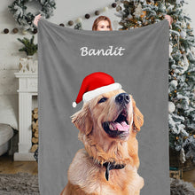 Load image into Gallery viewer, Christmas Blankets Custom Cat Dog Pet Photo Blankets Pet Fleece Throw Blankets Christmas Gift