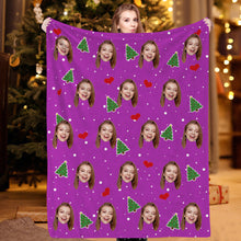 Load image into Gallery viewer, Christmas Gift Custom Photo Blankets Custom Blankets with Photo Fleece Throw Christmas Blanket