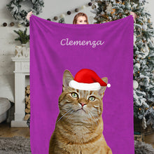 Load image into Gallery viewer, Christmas Blankets Custom Cat Dog Pet Photo Blankets Pet Fleece Throw Blankets Christmas Gift