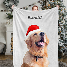 Load image into Gallery viewer, Christmas Blankets Custom Cat Dog Pet Photo Blankets Pet Fleece Throw Blankets Christmas Gift