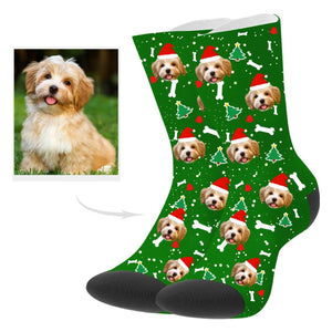 Custom Christmas Socks Custom Christmas Socks with Dog Face Christmas Gift