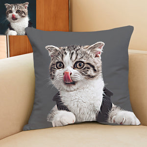 Custom Pet Photo Pillow Decorative Cushion Cover Pet Portrait Pillow Decorative Throw Pillows