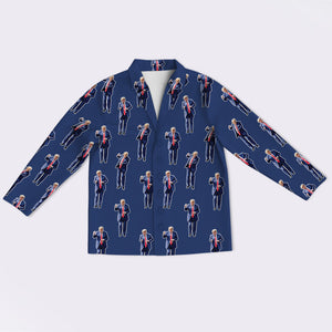 America 2024 Funny Trump Dancing Pajamas Trump Pajamas Long Sleeve Christmas Pajama Set