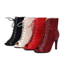 Load image into Gallery viewer, Women&#39;s Professional Dance Heels Boots High Heel Ballroom Shoes Salsa Jazz Practice Footwear