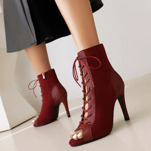 Load image into Gallery viewer, Women&#39;s Professional Dance Heels Boots High Heel Ballroom Shoes Salsa Jazz Practice Footwear