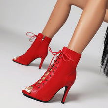 Load image into Gallery viewer, Women&#39;s Professional Dance Heels Boots High Heel Ballroom Shoes Salsa Jazz Practice Footwear