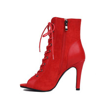 Load image into Gallery viewer, Women&#39;s Professional Dance Heels Boots High Heel Ballroom Shoes Salsa Jazz Practice Footwear