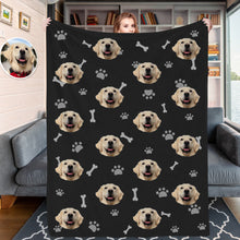 Load image into Gallery viewer, Custom Cat Face Blankets Personalized Cat Head Blankets Fleece Throw Cat Photo Blanket Christmas Gift