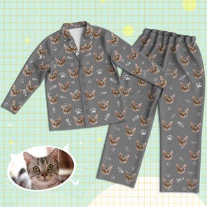 Cat Pajamas Custom Cat Face Pajamas Cat Photo Pajamas Custom Christmas Gift for Cat Dad Mom