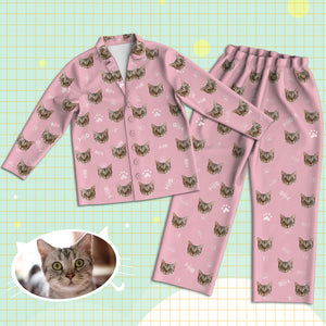 Cat Pajamas Custom Cat Face Pajamas Cat Photo Pajamas Custom Christmas Gift for Cat Dad Mom