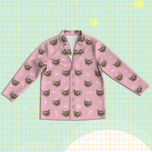 Cat Pajamas Custom Cat Face Pajamas Cat Photo Pajamas Custom Christmas Gift for Cat Dad Mom