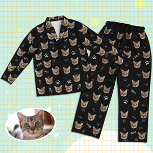 Cat Pajamas Custom Cat Face Pajamas Cat Photo Pajamas Custom Christmas Gift for Cat Dad Mom