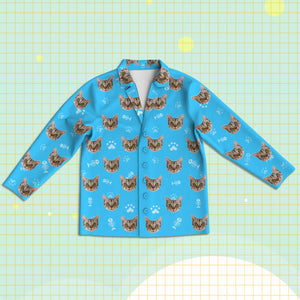 Cat Pajamas Custom Cat Face Pajamas Cat Photo Pajamas Custom Christmas Gift for Cat Dad Mom
