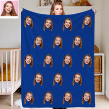 Load image into Gallery viewer, Custom Photo Blankets Face Blanket Custom Throw Blanket Custom Face Blanket Christmas Gift