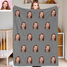 Load image into Gallery viewer, Custom Photo Blankets Face Blanket Custom Throw Blanket Custom Face Blanket Christmas Gift