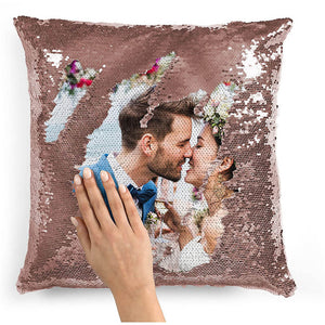 Christmas Magic Sequins Pillow Custom Magic Sequins Pillow Multicolor Shiny Christmas Gift