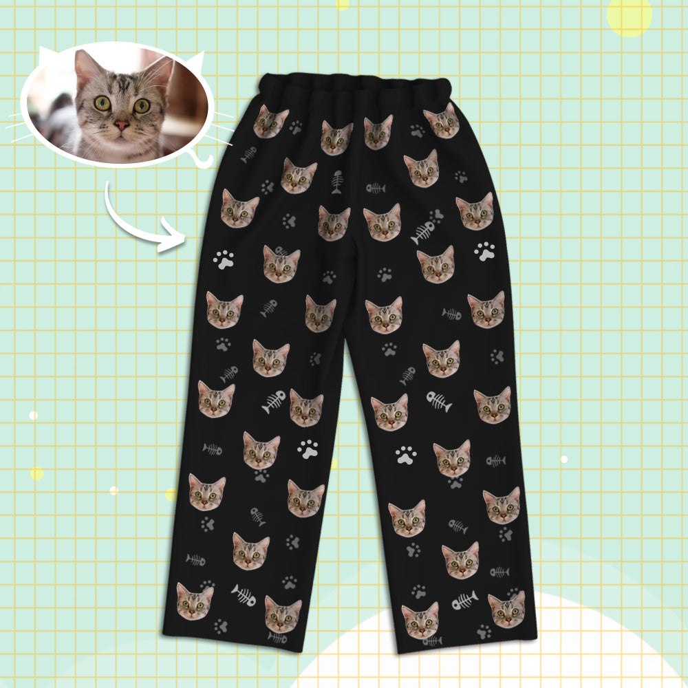 Cat Pajamas Custom Cat Face Pajamas Cat Photo Pajamas Custom Christmas Gift for Cat Dad Mom