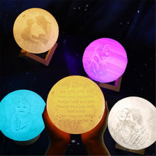 Load image into Gallery viewer, Custom Photo Moon Lamp Christmas Gifts
