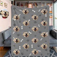 Load image into Gallery viewer, Custom Cat Face Blankets Personalized Cat Head Blankets Fleece Throw Cat Photo Blanket Christmas Gift