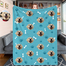 Load image into Gallery viewer, Custom Cat Face Blankets Personalized Cat Head Blankets Fleece Throw Cat Photo Blanket Christmas Gift