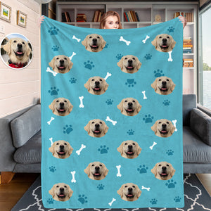 Custom Cat Face Blankets Personalized Cat Head Blankets Fleece Throw Cat Photo Blanket Christmas Gift