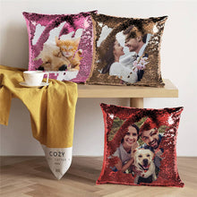 Load image into Gallery viewer, Christmas Magic Sequins Pillow Custom Magic Sequins Pillow Multicolor Shiny Christmas Gift