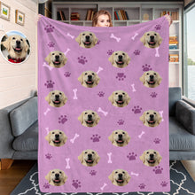 Load image into Gallery viewer, Custom Cat Face Blankets Personalized Cat Head Blankets Fleece Throw Cat Photo Blanket Christmas Gift