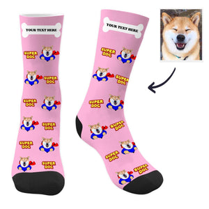 Christmas Gift Christmas Dog Socks Custom Dog Photo Socks with Text