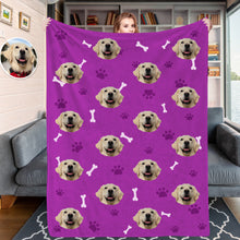 Load image into Gallery viewer, Custom Cat Face Blankets Personalized Cat Head Blankets Fleece Throw Cat Photo Blanket Christmas Gift