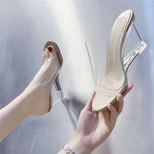 Load image into Gallery viewer, Wedge Slide Sandals for Women 2021 Fashion Transparent Slip on High Heeled Slippers Shoes