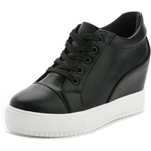 Load image into Gallery viewer, ACE SHOCK Women&#39;s Platform Sneakers with Hidden Heel Fashion Lace-up Wedge Bride Wedding Shoes