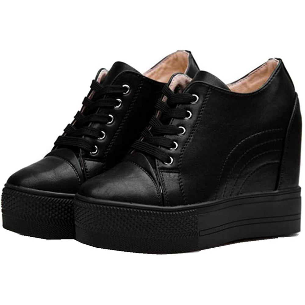 ACE SHOCK Women's Platform Sneakers with Hidden Heel Fashion Wedge Bride Wedding Shoes