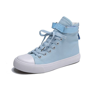 ACE SHOCK Fashion Sneakers for Women Flat Lace-up High Top Casual Walking Canvas Shoes