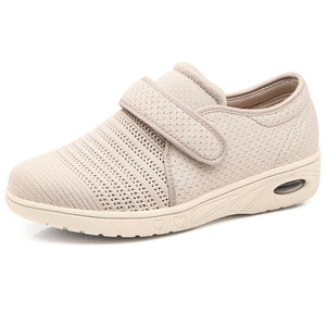 ACE SHOCK Women's Wide Width Shoes Adjustable Strap Sneakers for Elderly Plantar Fasciitis Swollen Feet