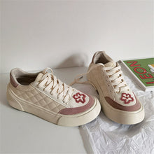 Load image into Gallery viewer, ACE SHOCK Women&#39;s Cute Sneakers with Flower Lace-up Flat Platform Walking Shoes
